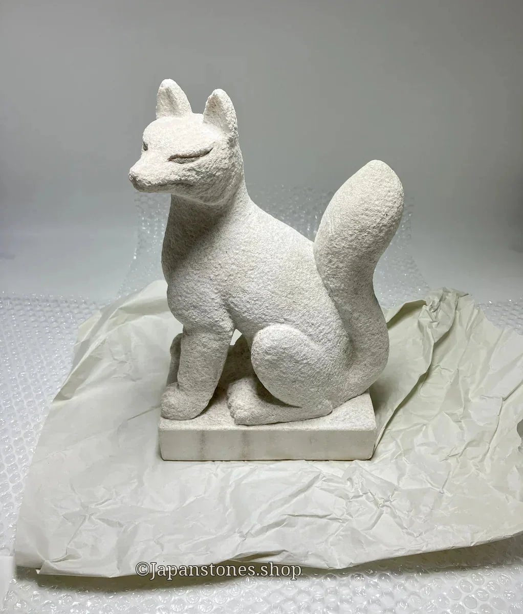 Marble Inari Fox Statue Packing and UPS Shipping from Japan - Japanstones.shop