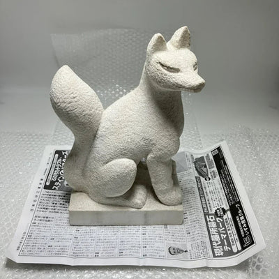 Marble Inari Fox Statue Pair Packing and UPS Shipping from Japan