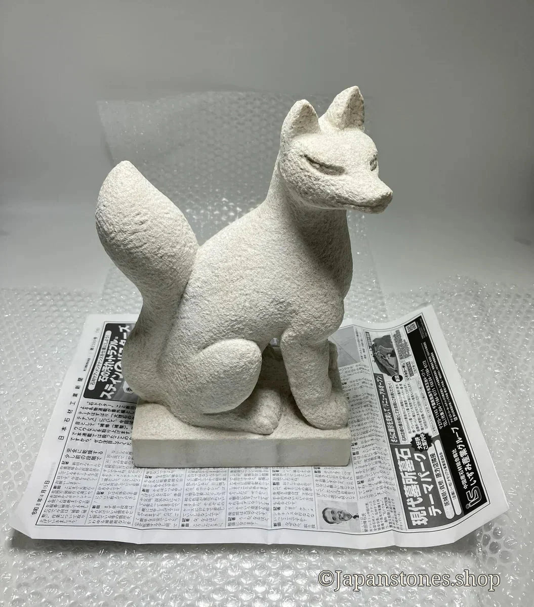 Marble Inari Fox Statue Pair Packing and UPS Shipping from Japan - Japanstones.shop
