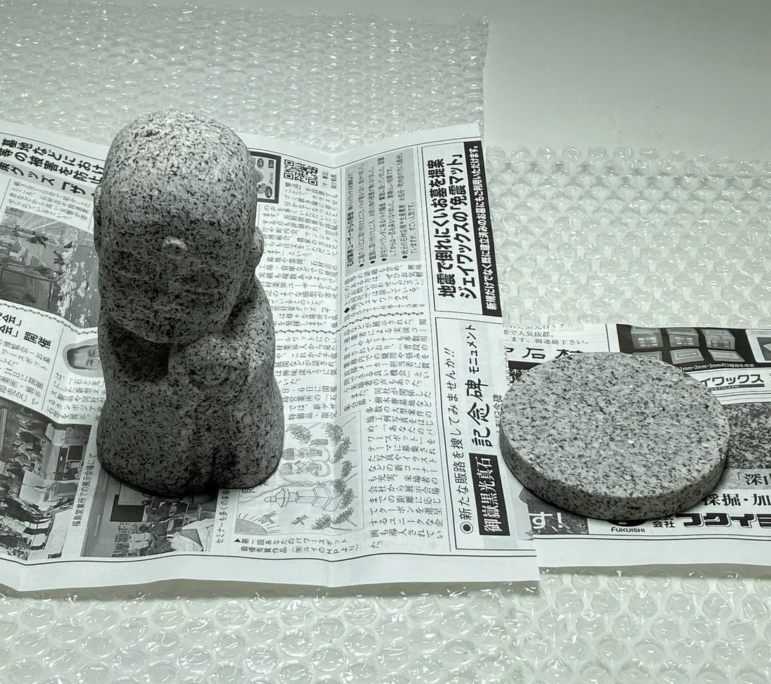 Mini Jizo Statue with Globus Cruciger Shipped to Australia by DHL from Japan - Japanstones.shop