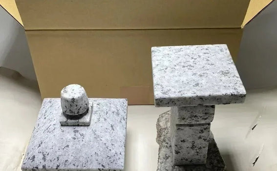 Oribe Stone Lantern Shipped from Japan to Germany by UPS
