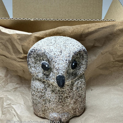Owl Granite Stone Sculpture Shipped from Japan to the USA by DHL