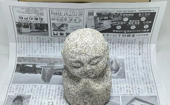 Packing and DHL Shipping an Aji Stone Gassho Jizo to the Netherlands