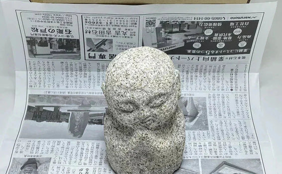 Packing and DHL Shipping an Aji Stone Gassho Jizo to the Netherlands