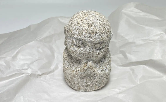Packing and Same-Day EMS Shipping of a Small Granite Stone Jizo to Canada