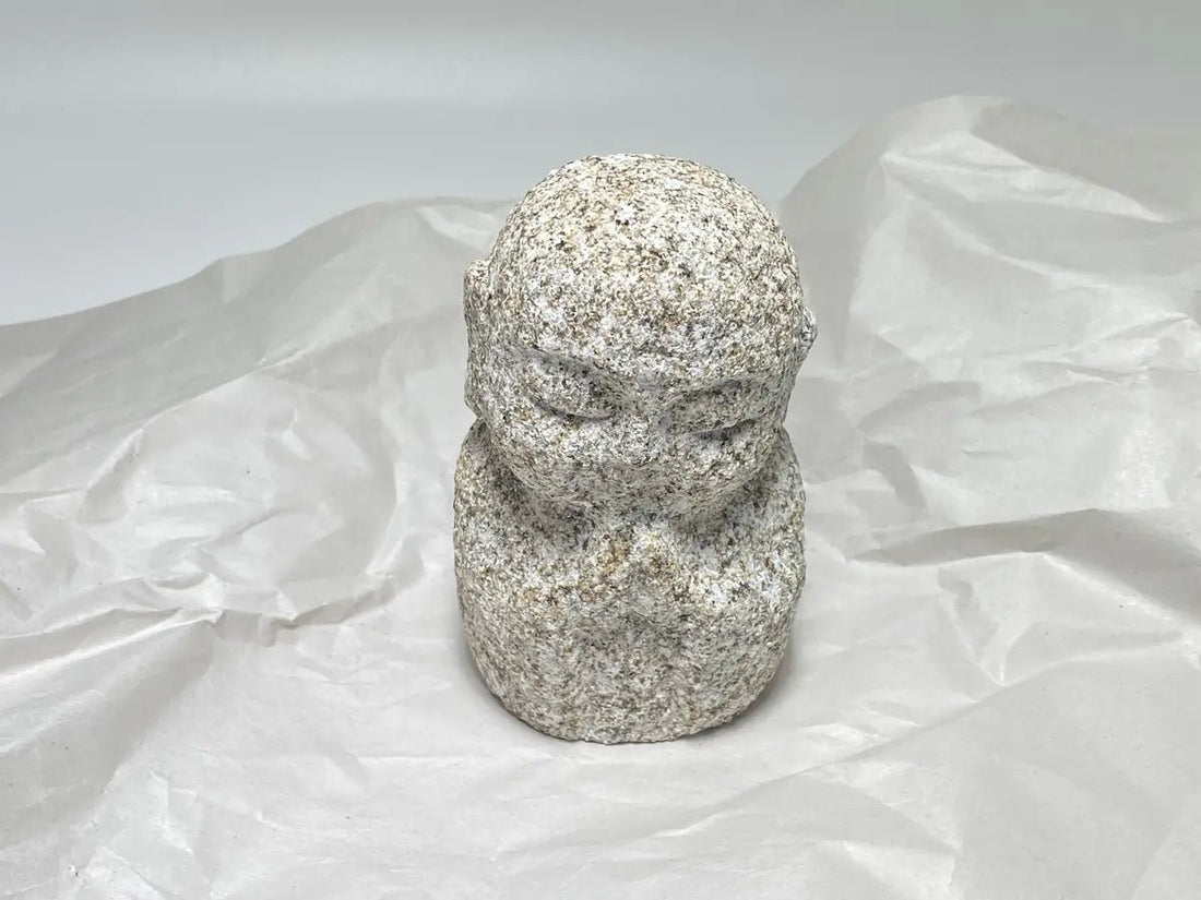Packing and Same-Day EMS Shipping of a Small Granite Stone Jizo to Canada - Japanstones.shop
