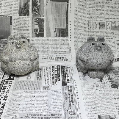 Packing and UPS Shipping a Granite Tanuki Couple Set to the USA
