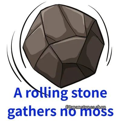 Stone Proverbs No.1 : A Rolling Stone Gathers No Moss - Japanstones.shop