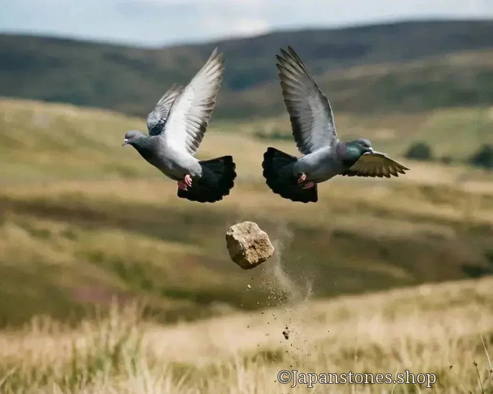 Stone Proverbs No.6 : Two birds with one stone. - Japanstones.shop