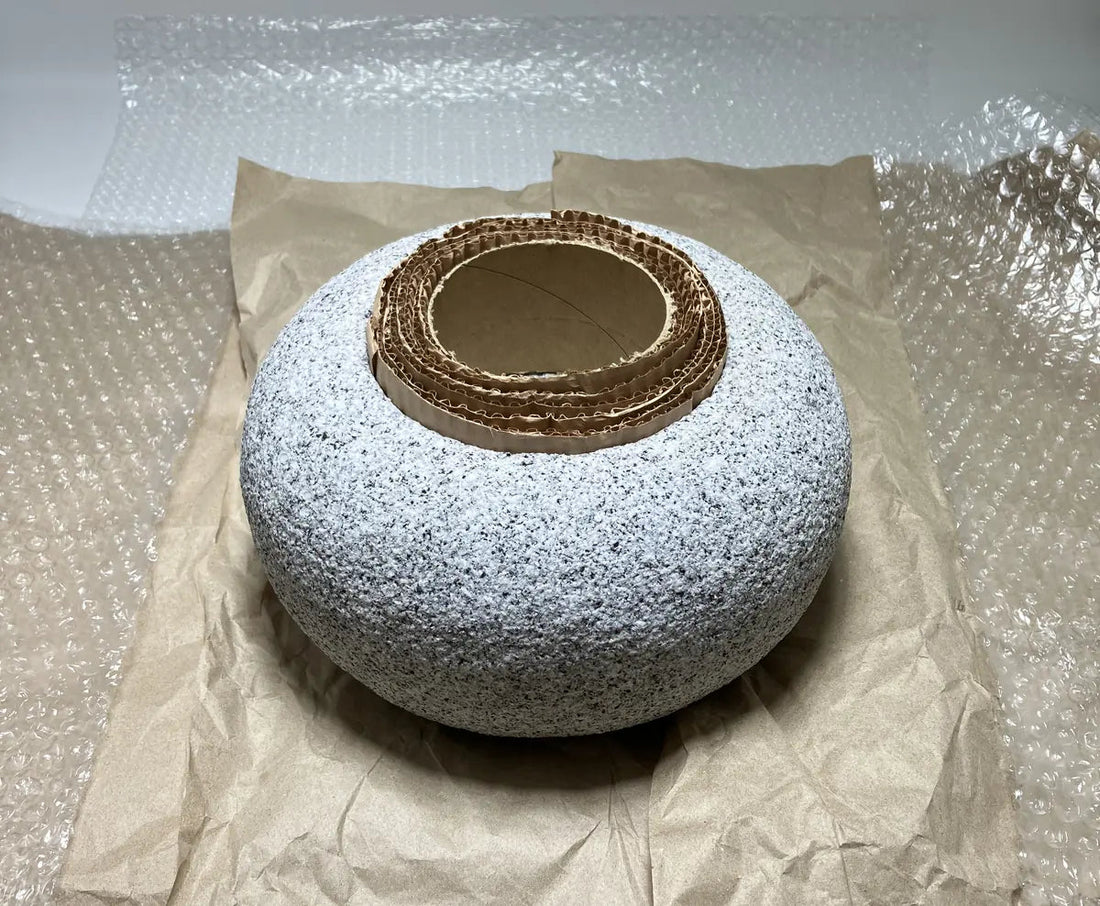 UPS Shipping: Chozubachi (Stone Water Bowl) to the United States — Packing Method, Japan - Japanstones.shop