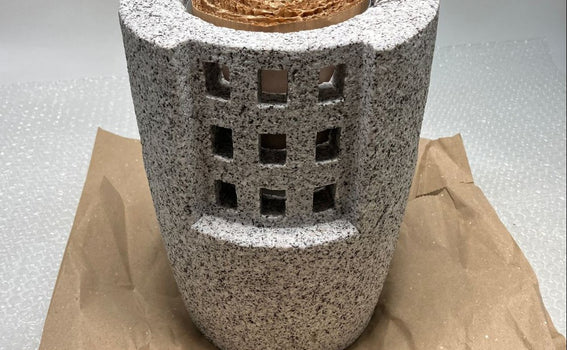 We shipped a Window Light Granite Stone Lantern to Germany via DHL.