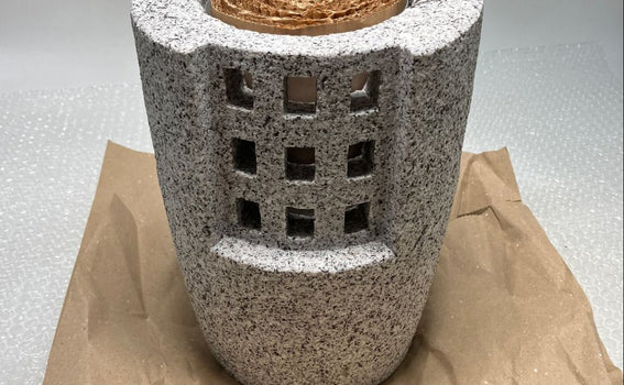 We shipped a Window Light Granite Stone Lantern to Germany via DHL.