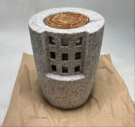 We shipped a Window Light Granite Stone Lantern to Germany via DHL. - Japanstones.shop
