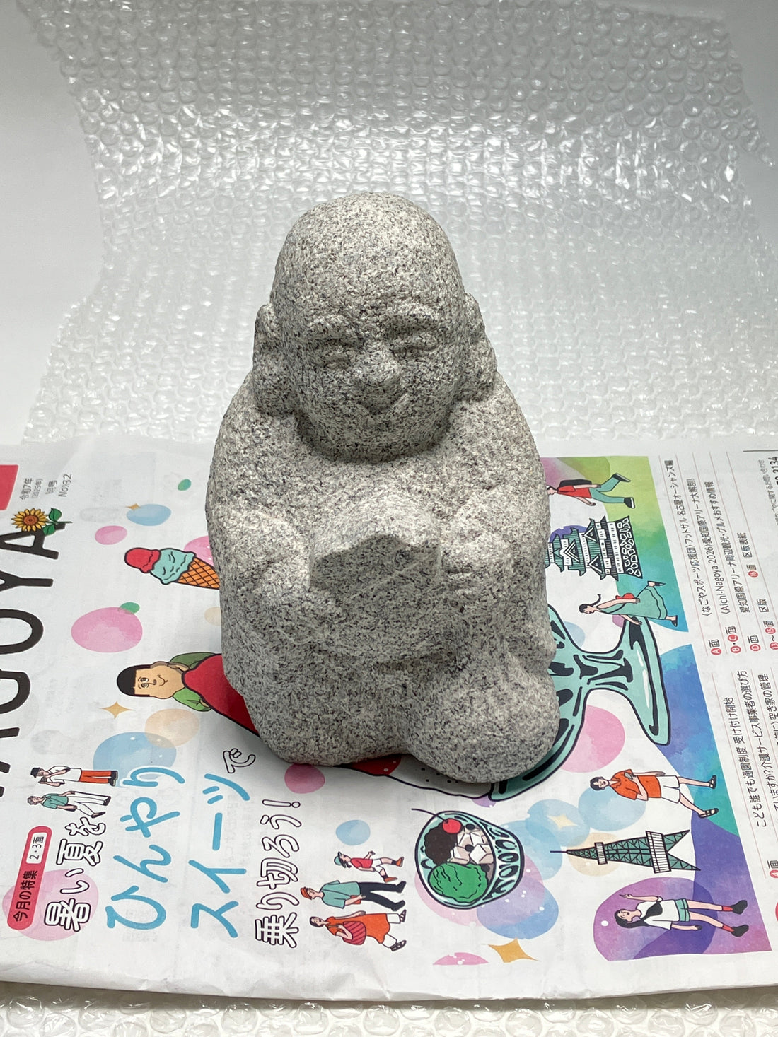 We shipped Hotei stone statue to Germany via UPS. - Japanstones.shop