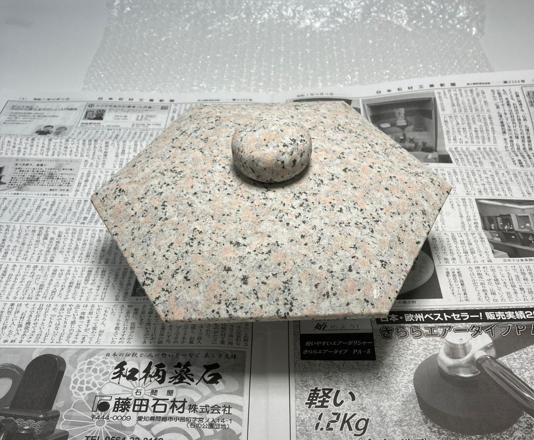 Zen Pink Yukimi Stone Lantern shipped to the US via UPS. - Japanstones.shop