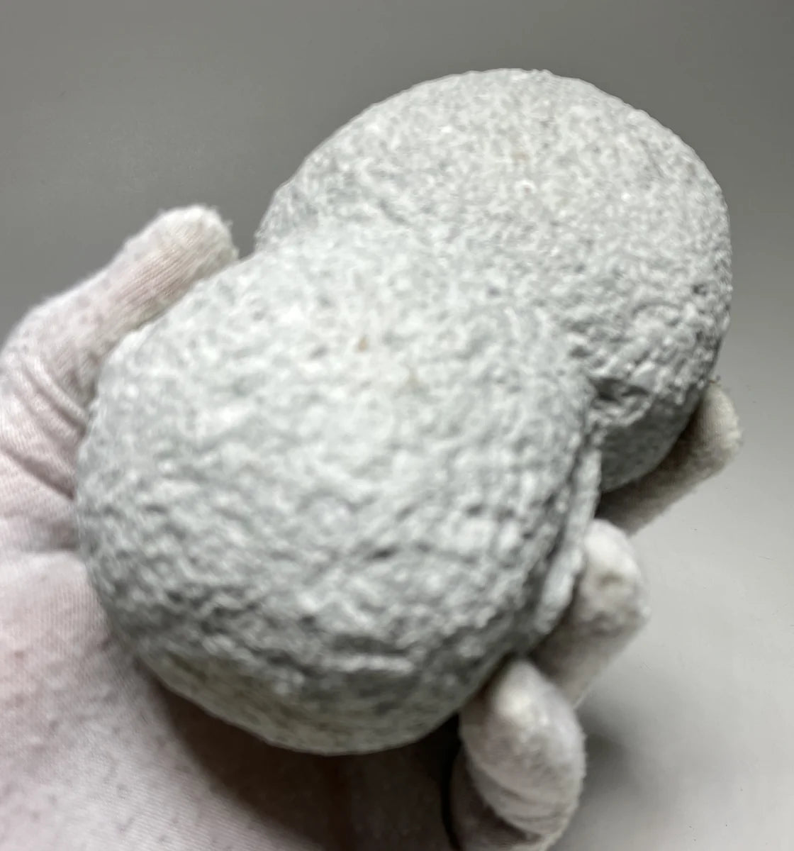 Gray Gassho Jizo Statue Aji Granite Stone Sculpture Handmade Japanese