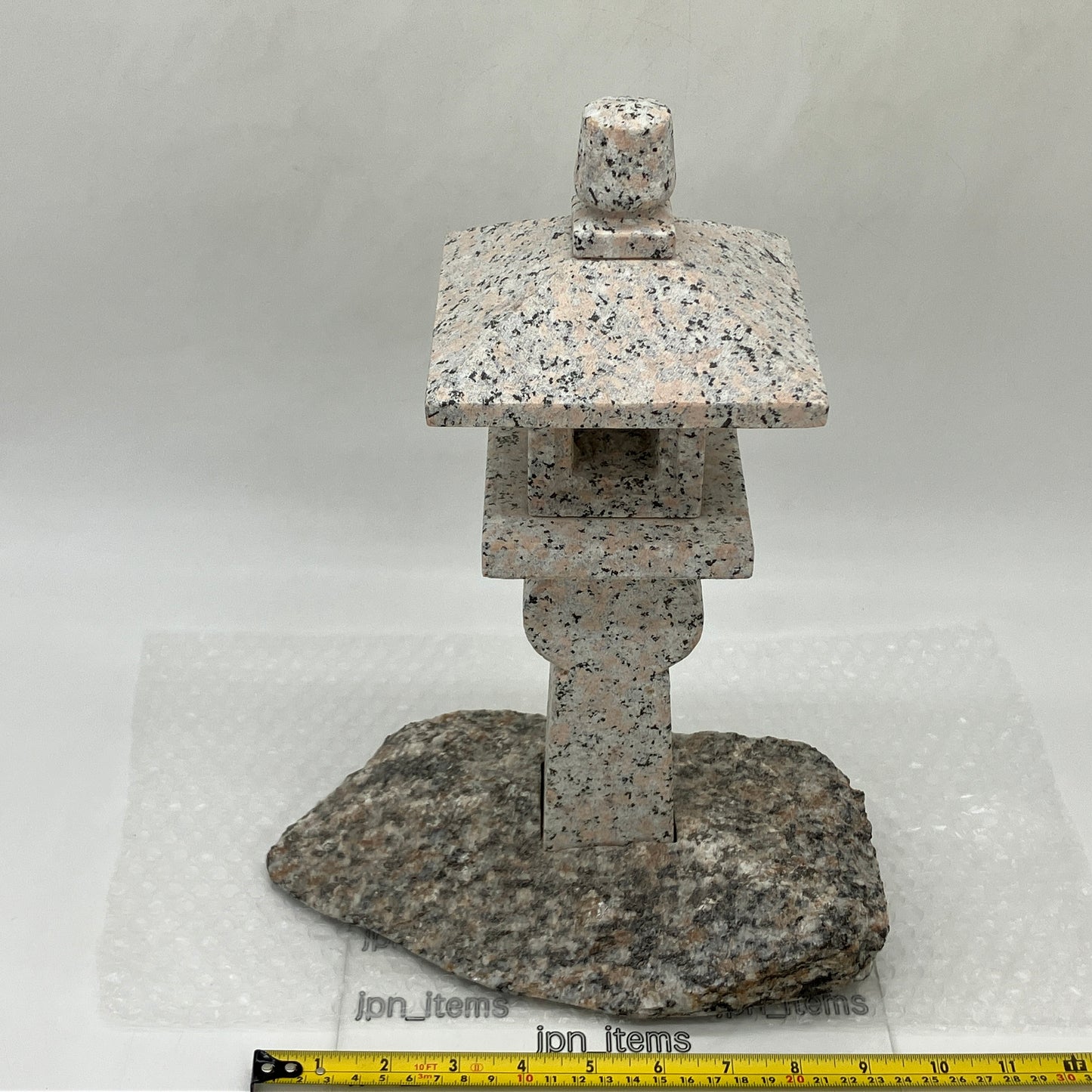 Small Pink Granite Oribe Stone Lantern Tourou Japan Japanese Garden Ornament Statue