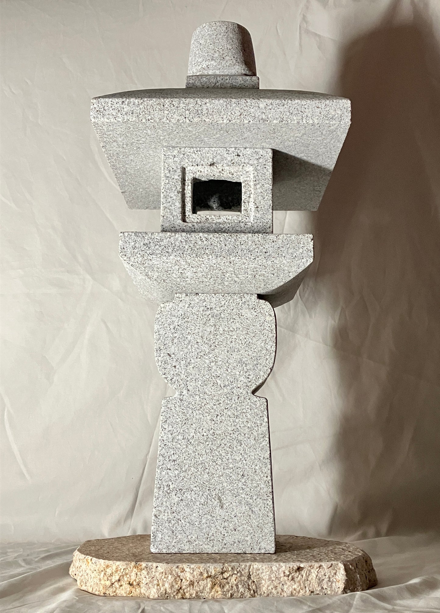 Zen Granite Gray Oribe Stone Lantern Tourou Japan Garden Statue 19.5 inch