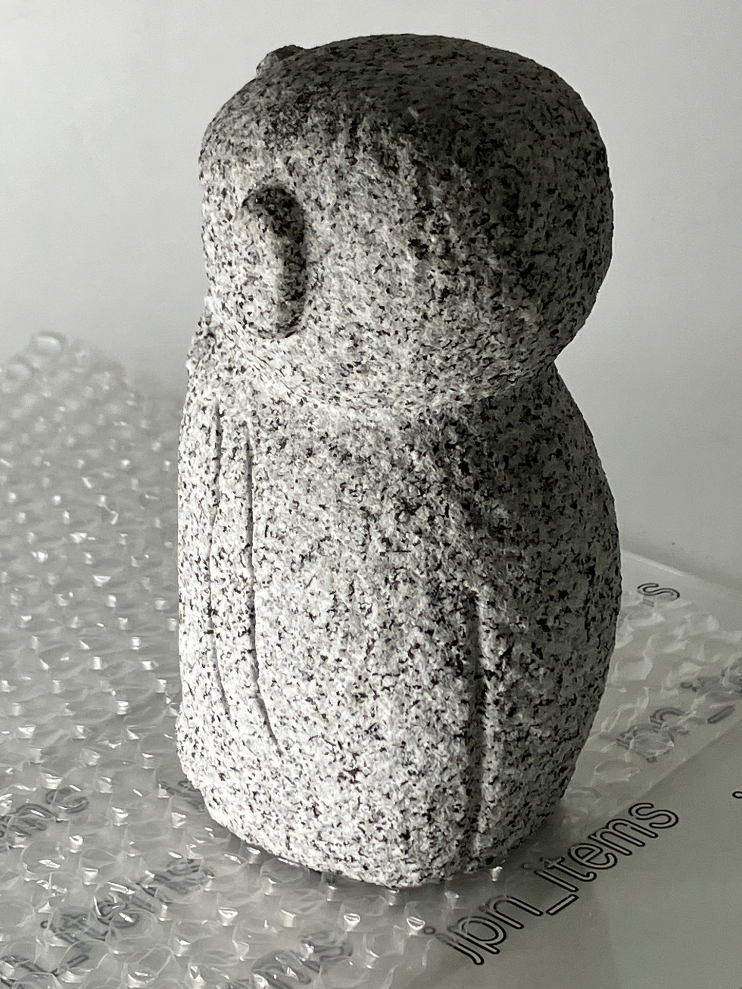 Mini Jizo Ojizo-Sama Granite Stone Sculpture Handmade Japanese Garden Buddhism