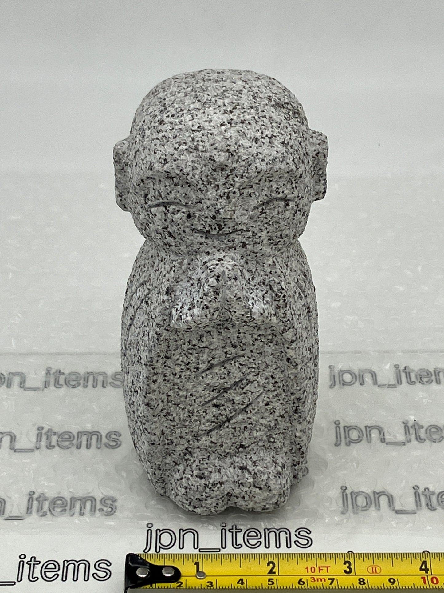 Mini Jizo Ojizo-Sama Granite Stone Sculpture Handmade Japanese Garden Buddhism