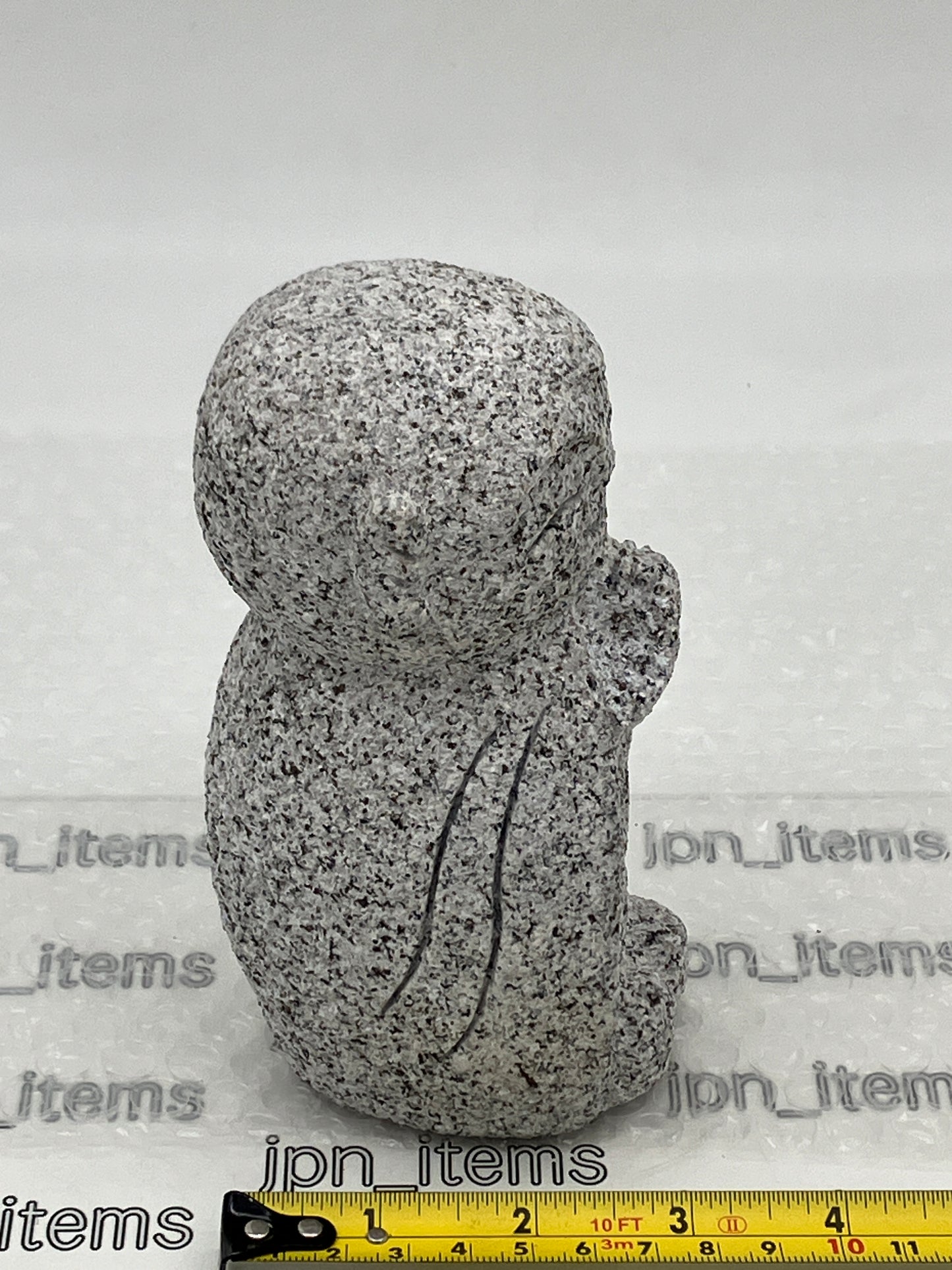 Mini Jizo Ojizo-Sama Granite Stone Sculpture Handmade Japanese Garden Buddhism