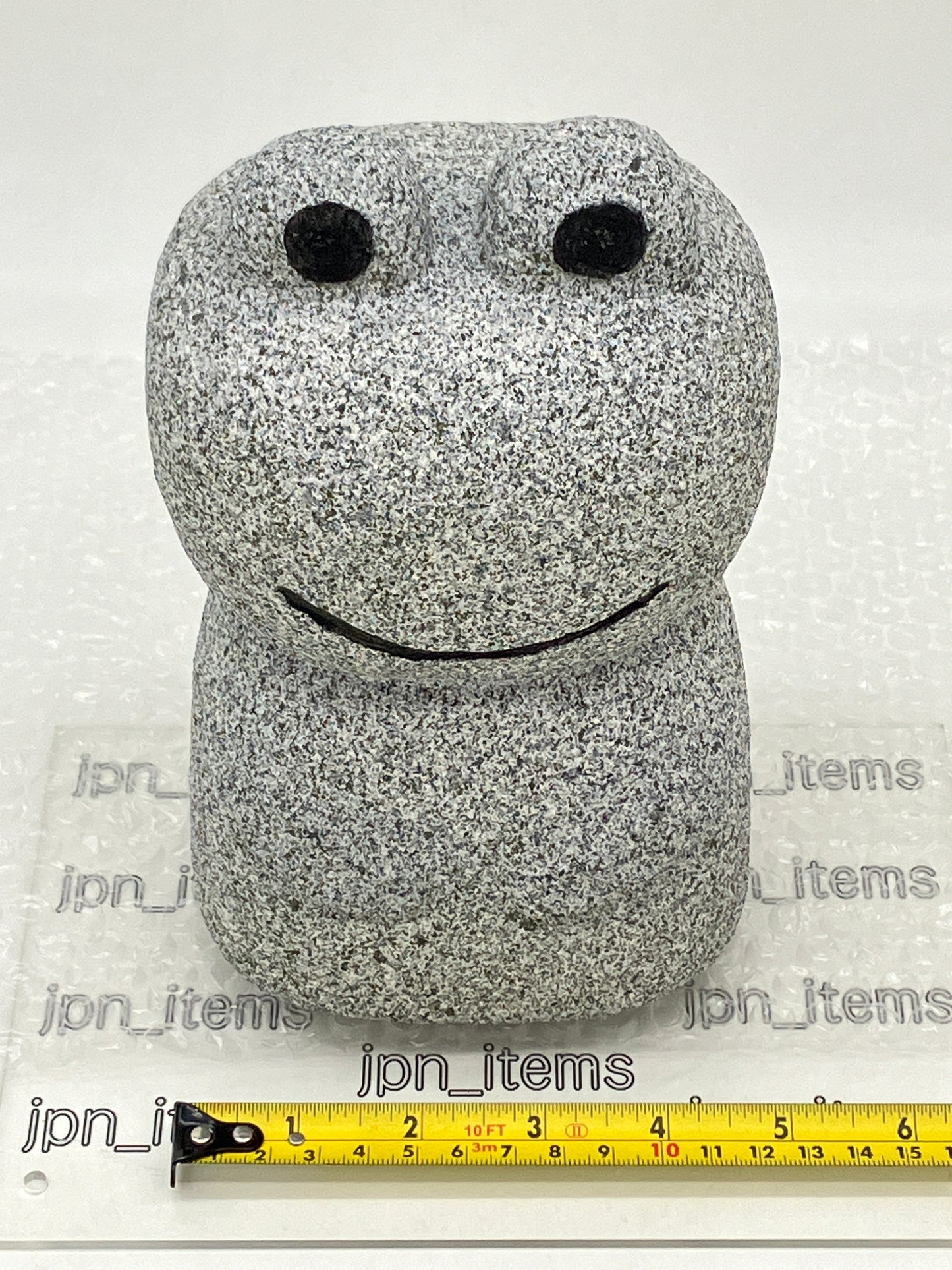 Frog Gray Granite Stone Sculpture Handmade Japanese