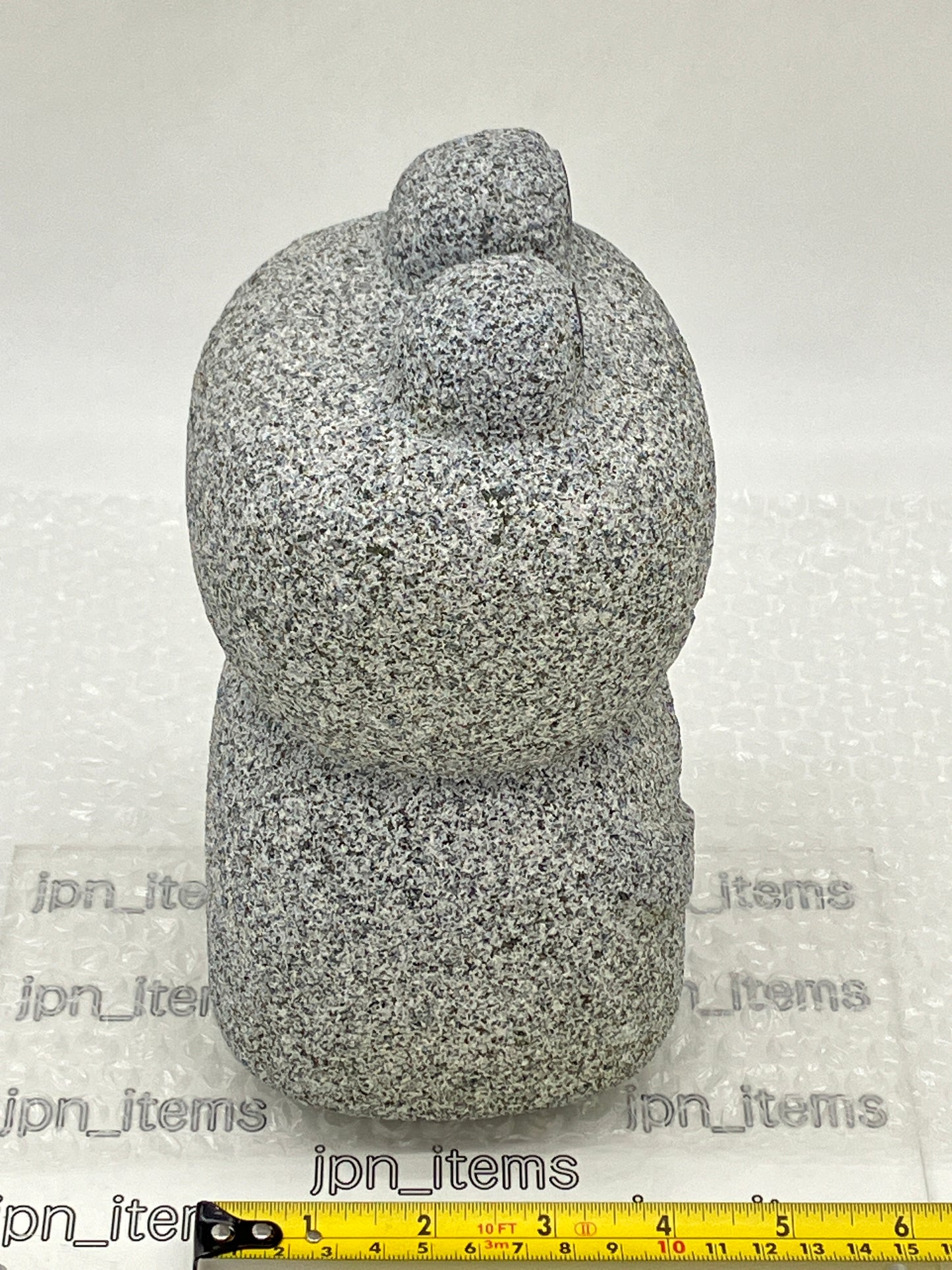 Frog Gray Granite Stone Sculpture Handmade Japanese