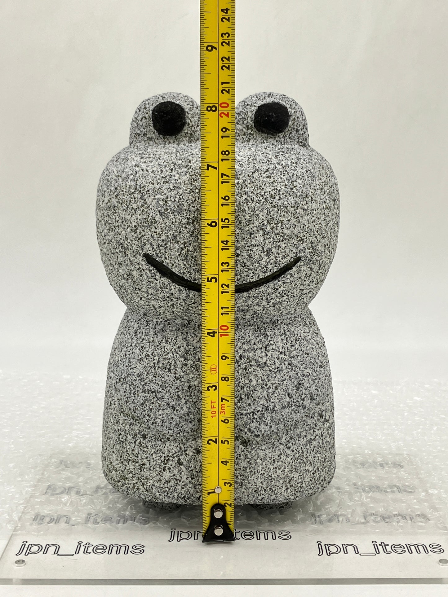 Frog Gray Granite Stone Sculpture Handmade Japanese