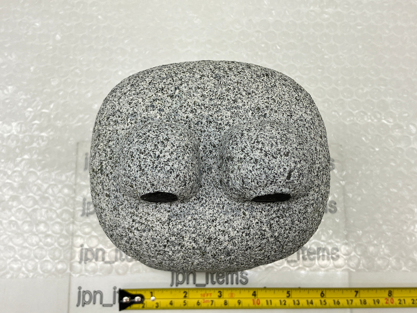 Frog Gray Granite Stone Sculpture Handmade Japanese