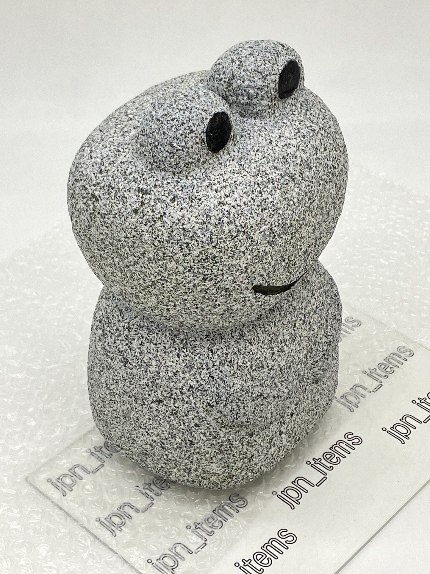 Frog Gray Granite Stone Sculpture Handmade Japanese