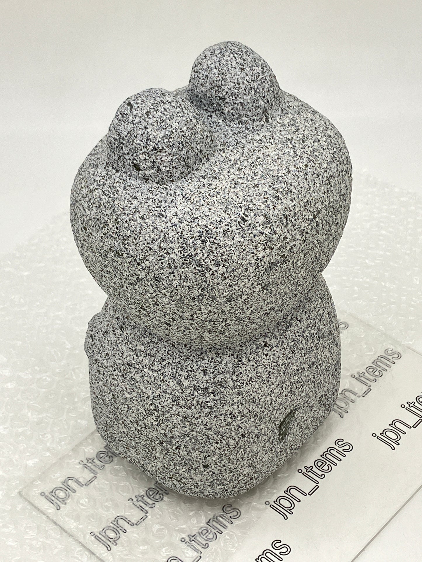 Frog Gray Granite Stone Sculpture Handmade Japanese