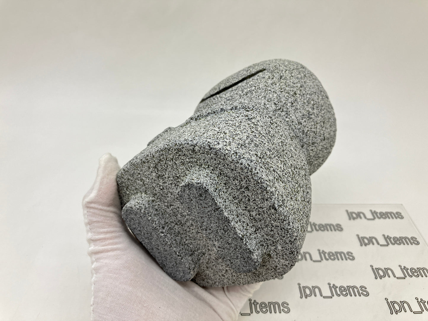 Frog Gray Granite Stone Sculpture Handmade Japanese