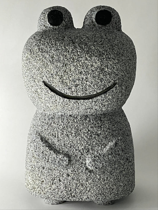 Frog Gray Granite Stone Sculpture