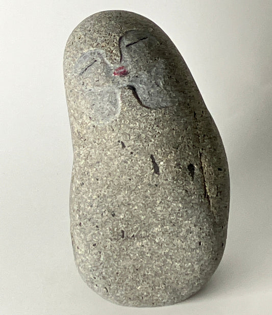 Small Shengmu Pebble Stone Jizo Sculpture