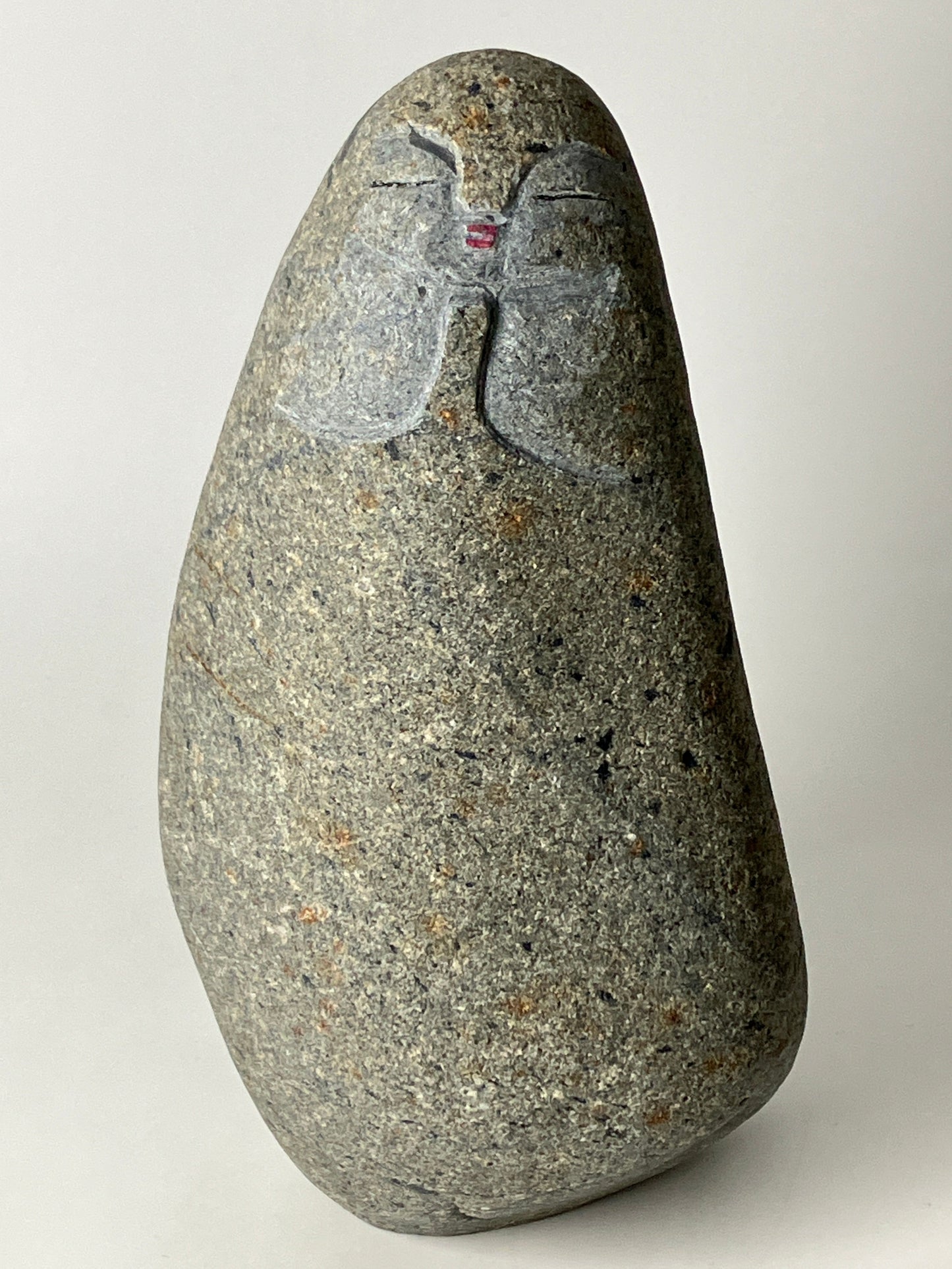 Small Shengmu Pebble Stone Jizo Sculpture Handmade Japanese Type B
