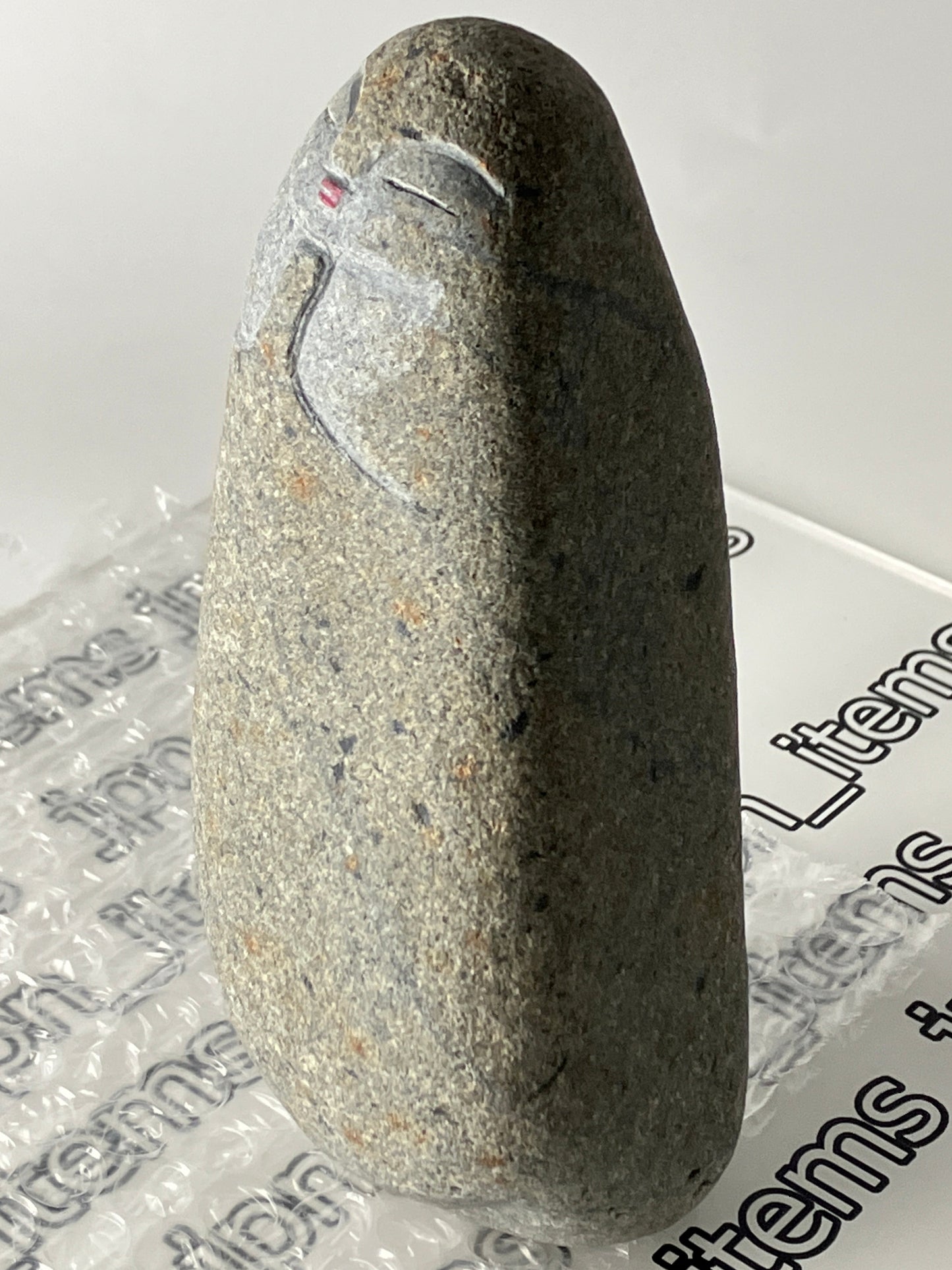 Small Shengmu Pebble Stone Jizo Sculpture Handmade Japanese Type B