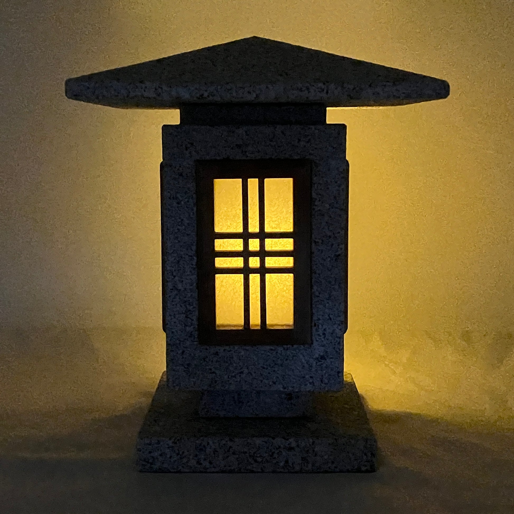 Andon Type Stone Lantern Granite Japanese Garden For Lighting