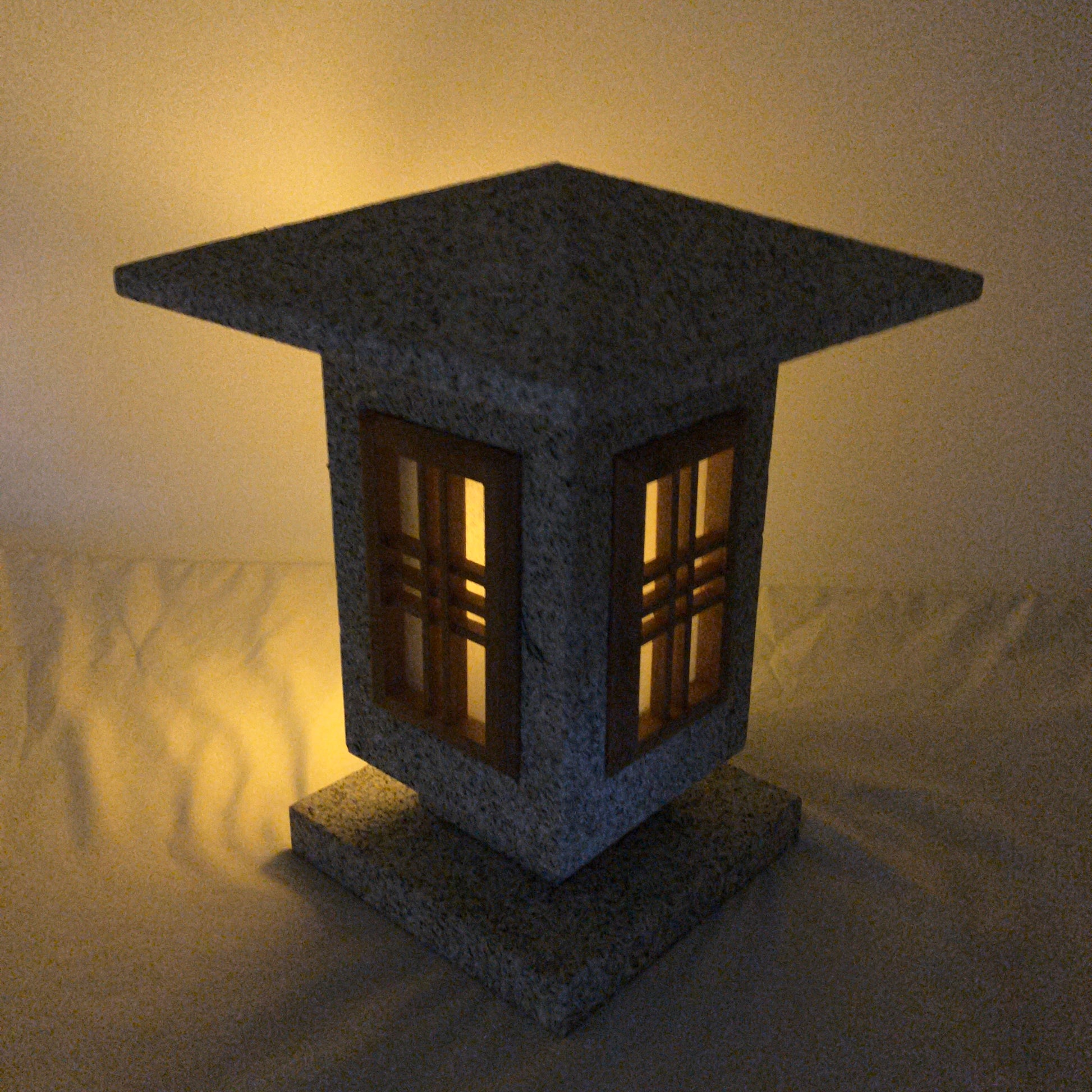 Andon Type Stone Lantern Granite Japanese Garden For Lighting
