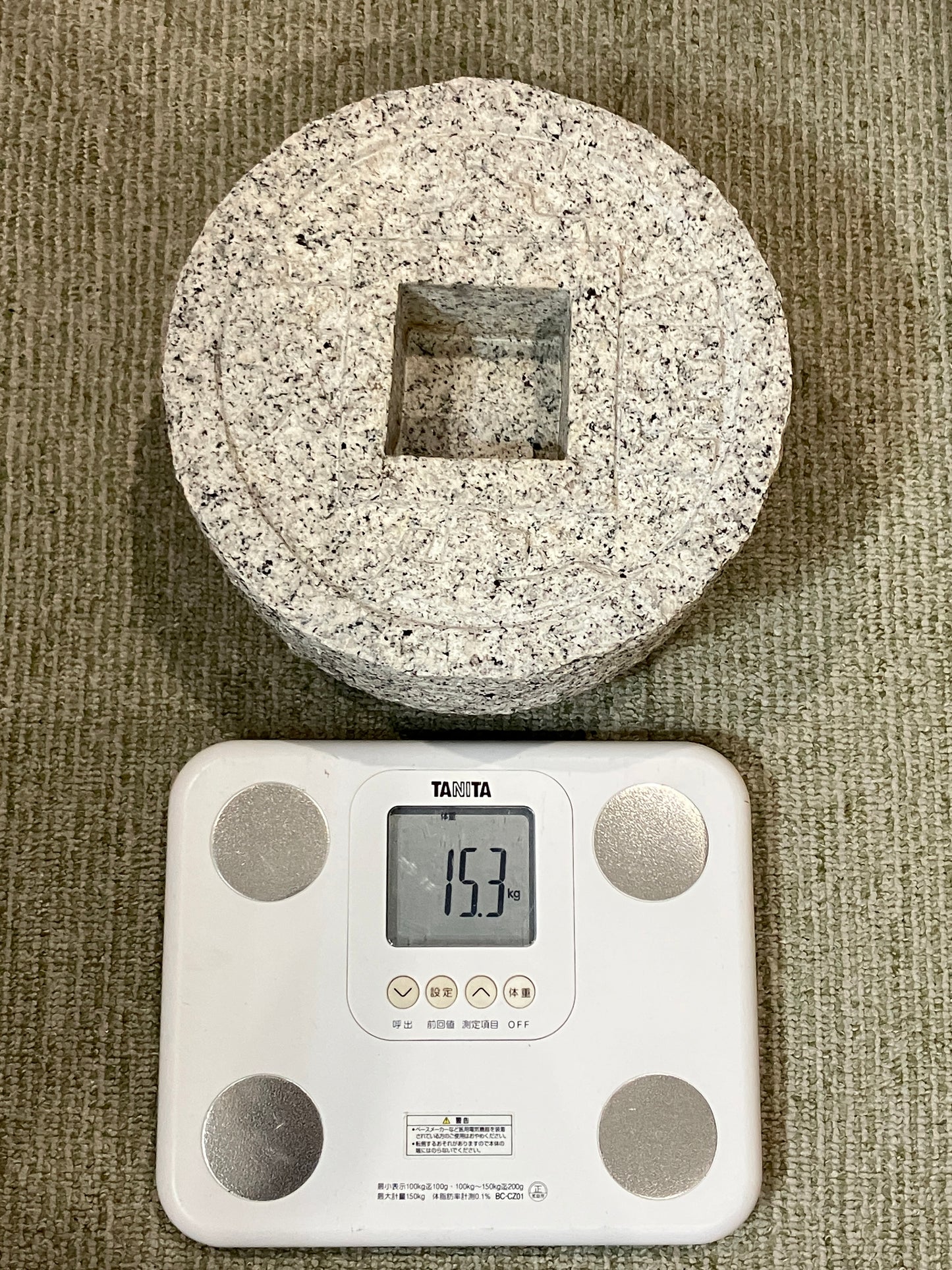 Tsukubai Chozubachi Coin Granite Stone Japanese Garden