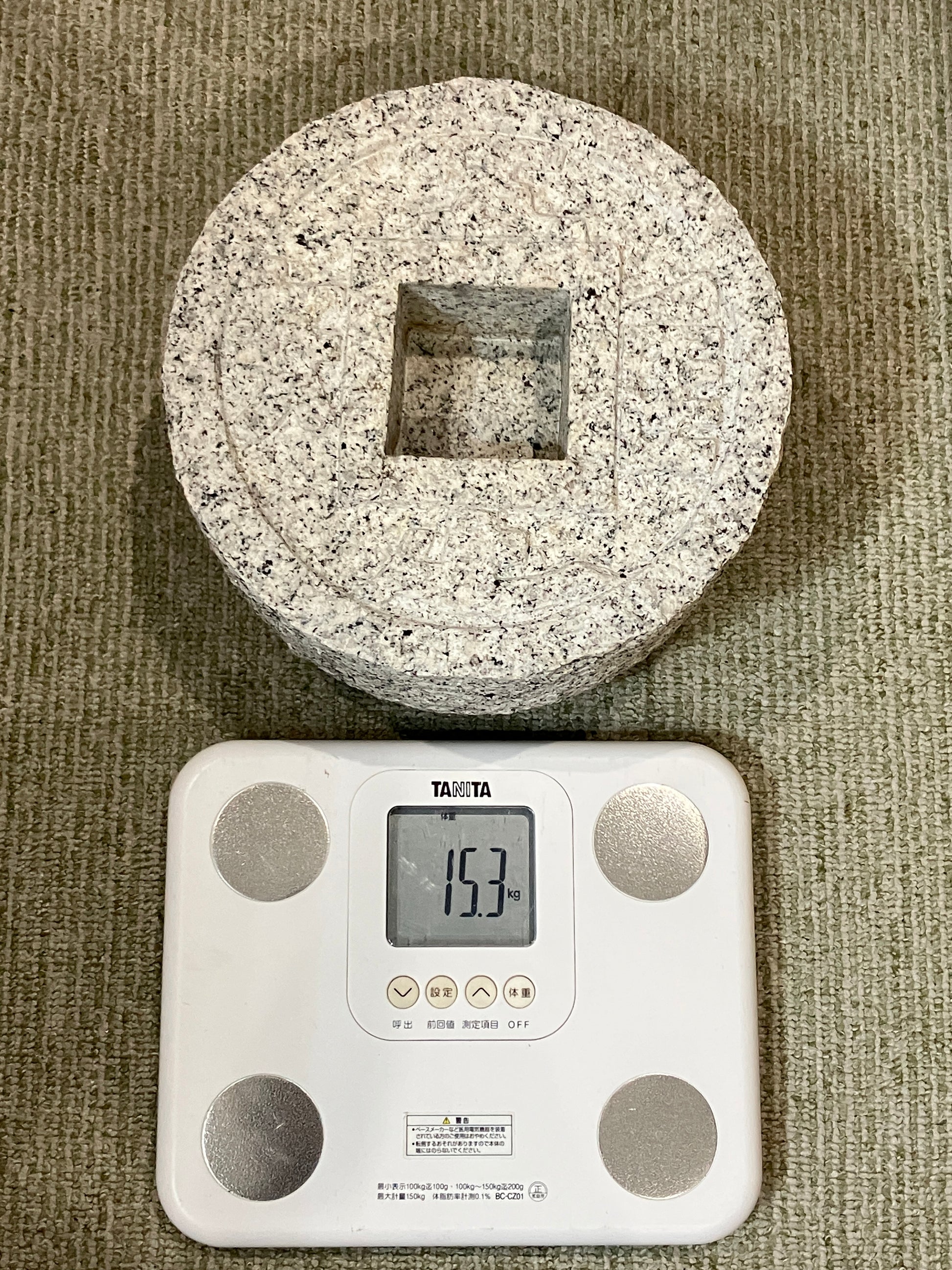 Tsukubai Chozubachi Coin Granite Stone Japanese Garden