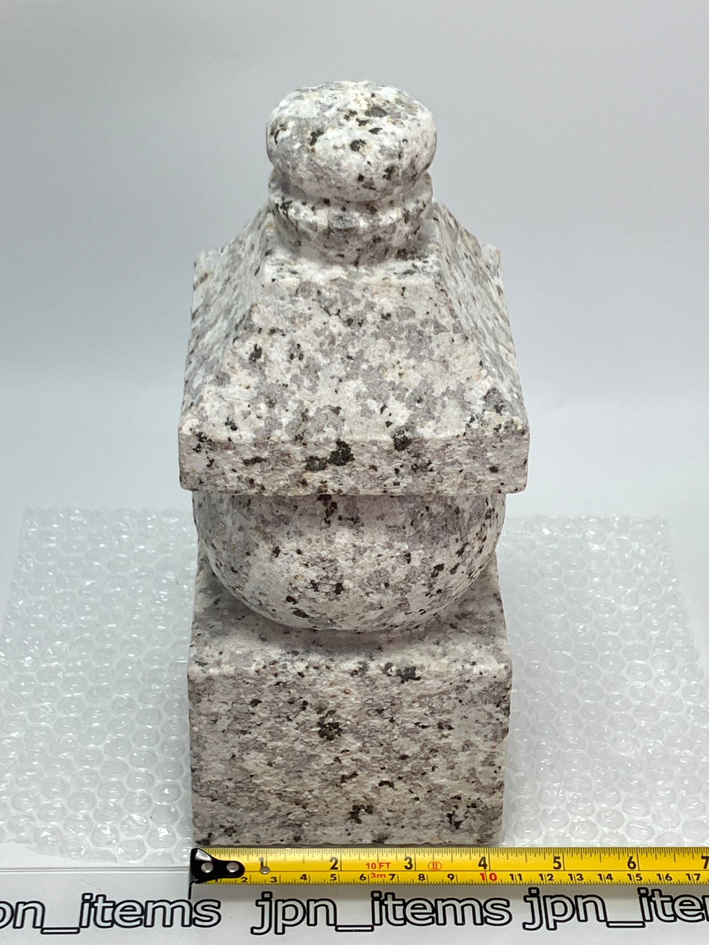 Rust Gray Stone Gorinto Small Granite Japanese Garden Ornament Statue