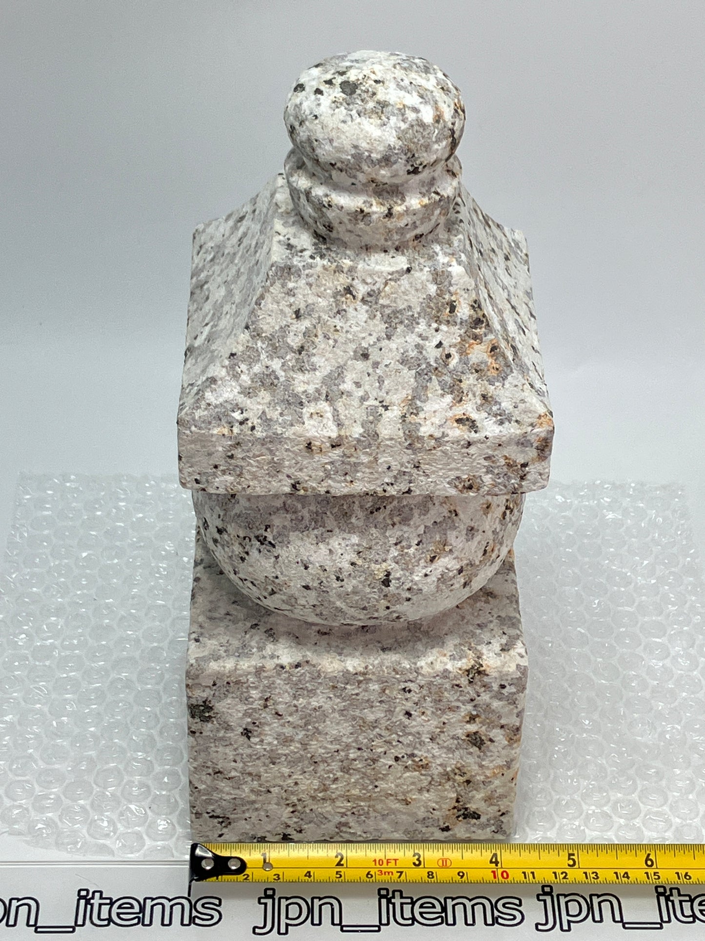 Rust Gray Stone Gorinto Small Granite Japanese Garden Ornament Statue