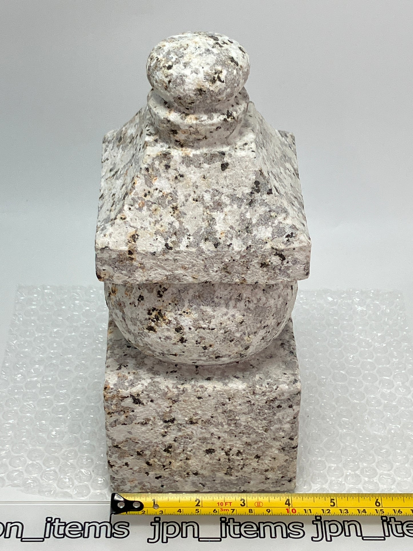 Rust Gray Stone Gorinto Small Granite Japanese Garden Ornament Statue