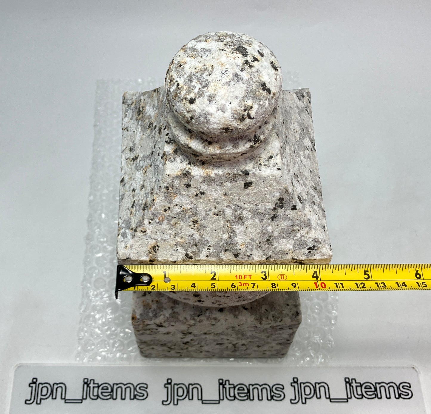 Rust Gray Stone Gorinto Small Granite Japanese Garden Ornament Statue