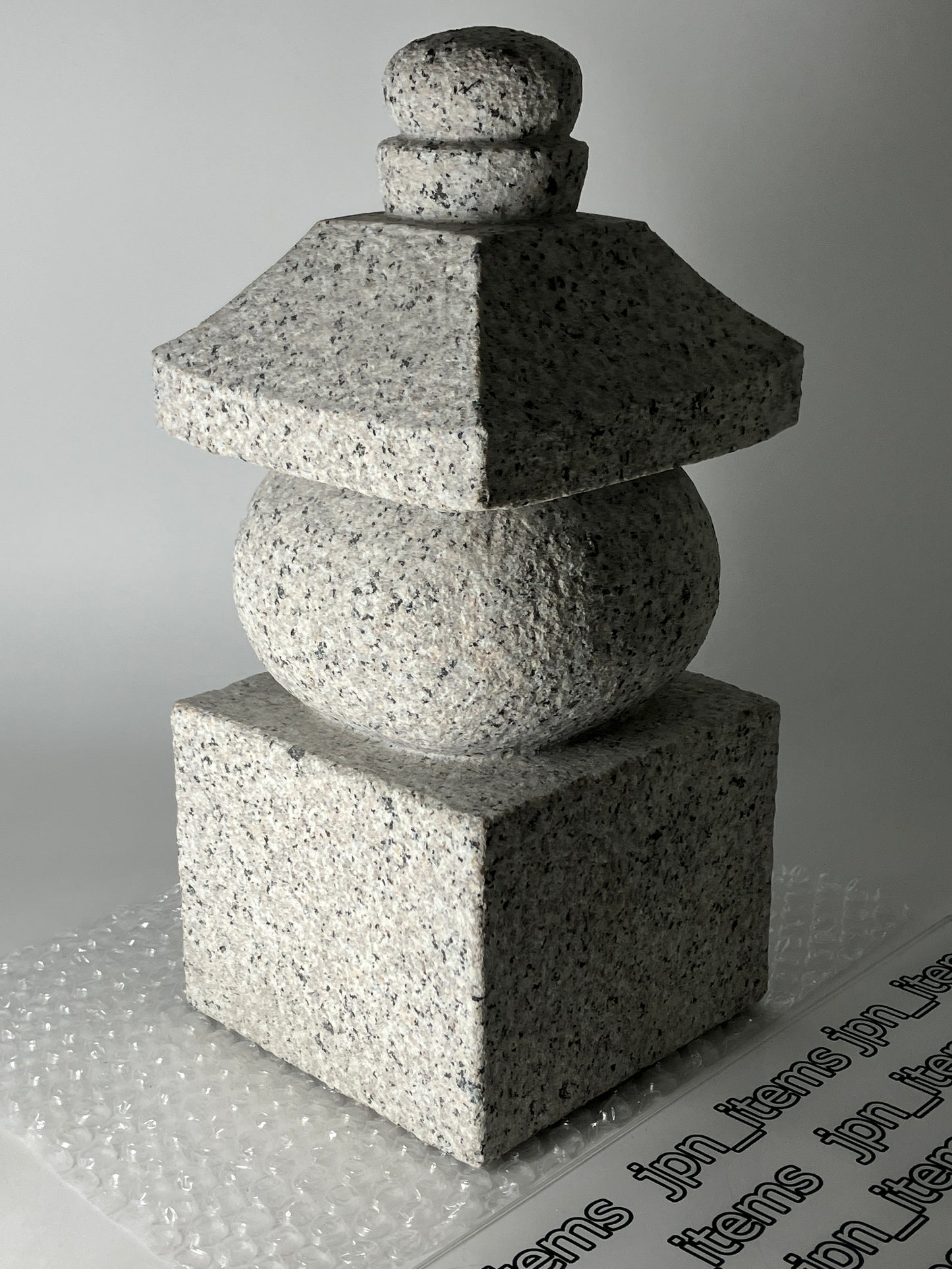 Gray Stone Gorinto Small Granite Japanese Garden Ornament Statue