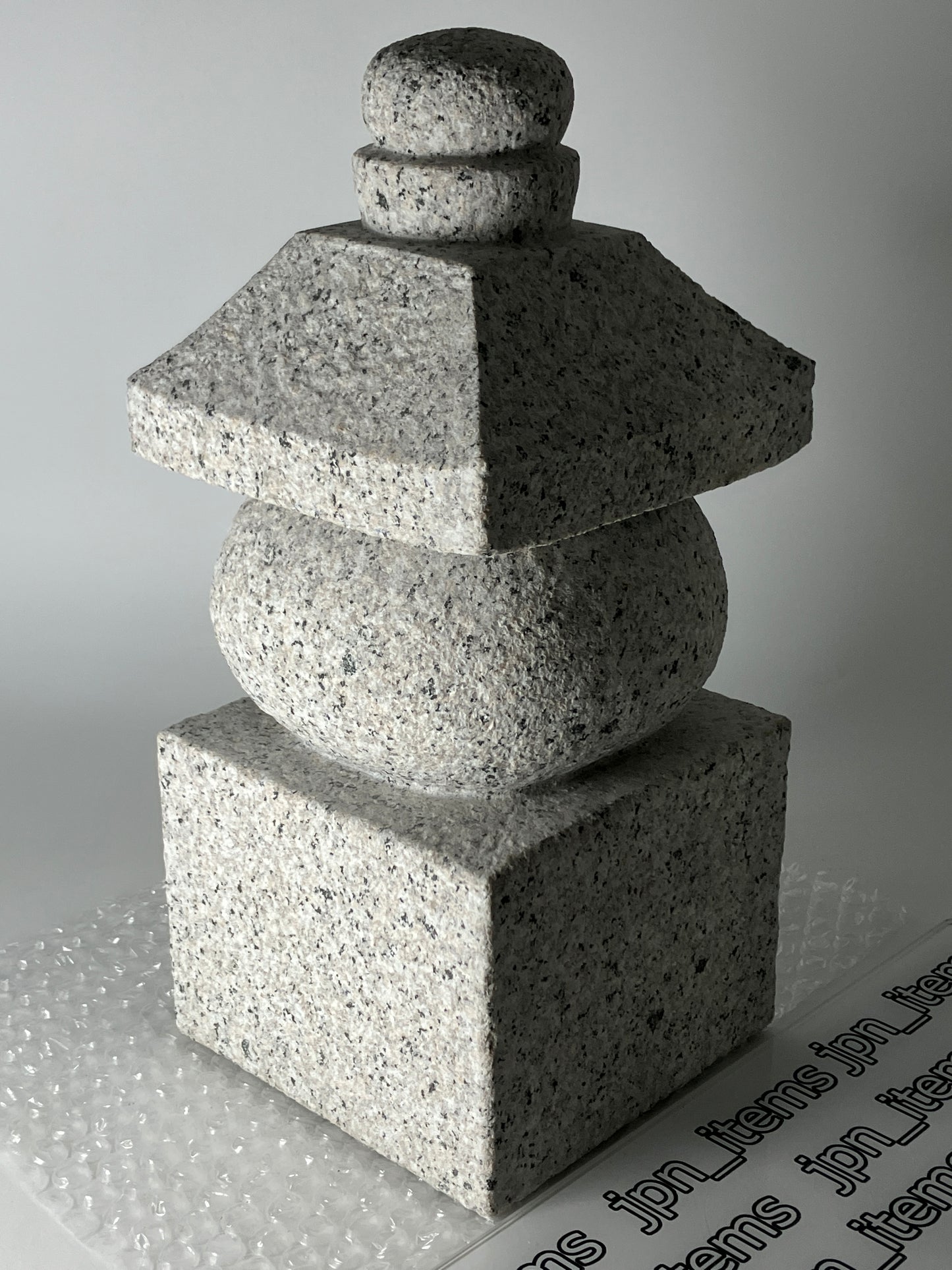 Gray Stone Gorinto Small Granite Japanese Garden Ornament Statue