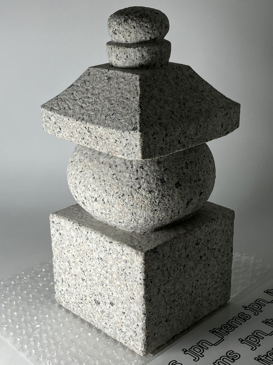 Gray Stone Gorinto Small Granite Japanese Garden Ornament Statue