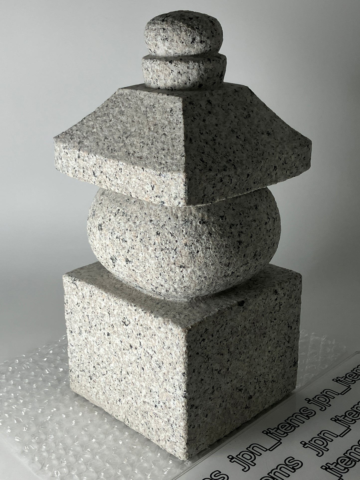 Gray Stone Gorinto Small Granite Japanese Garden Ornament Statue