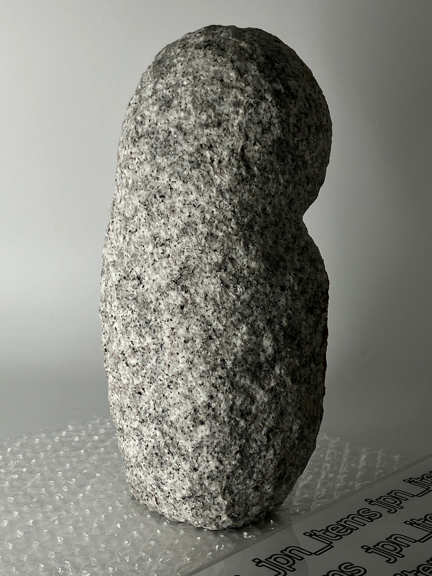 Owl Granite Gray Stone Sculpture Handmade Japanese Garden Bird