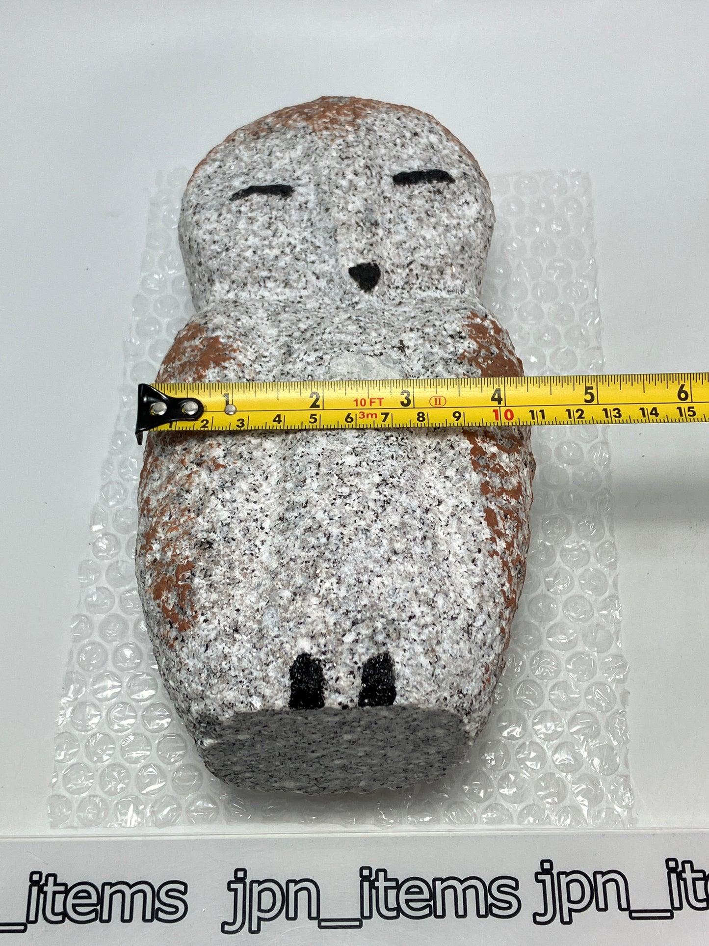 Owl Granite Gray Stone Sculpture Handmade Japanese Garden Bird